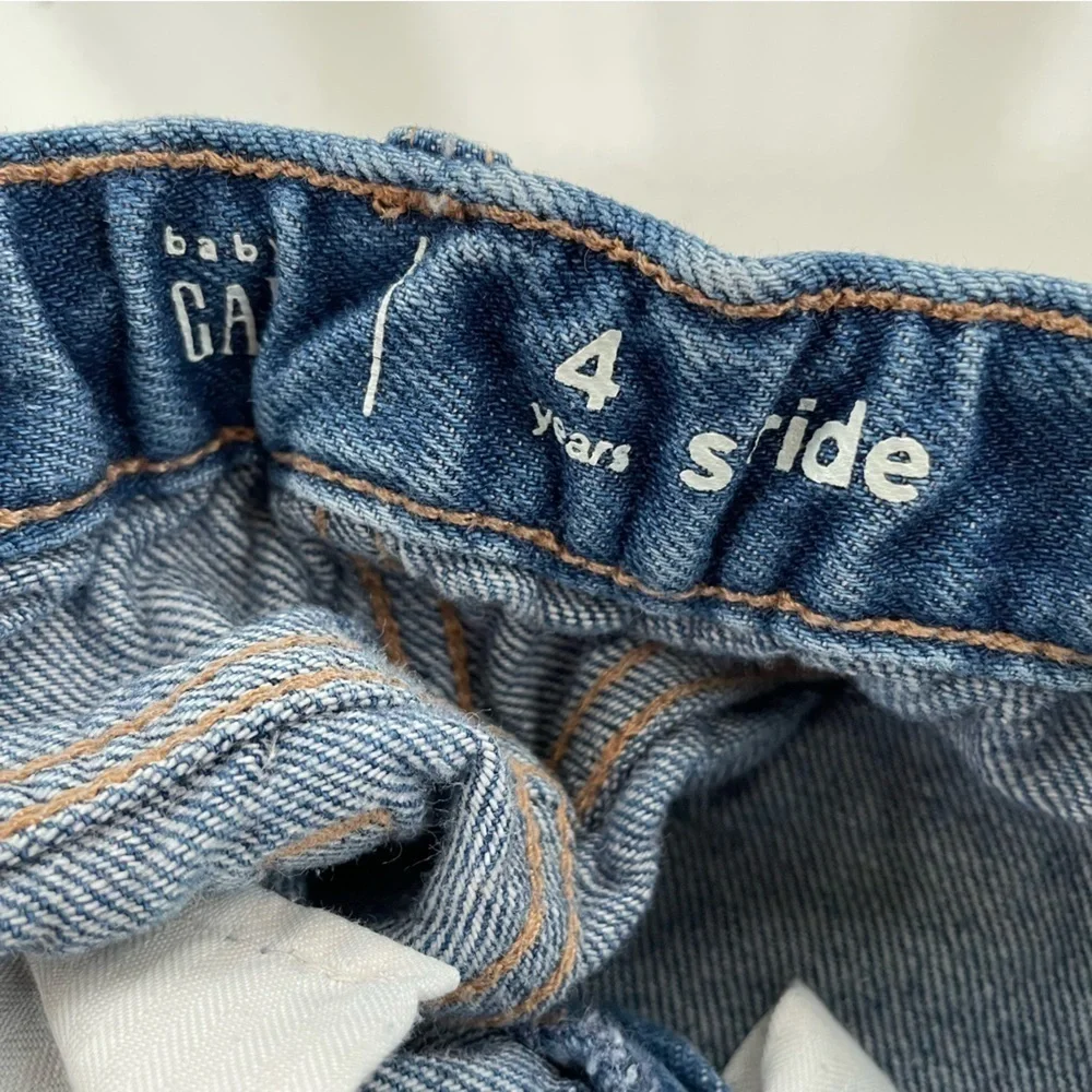 Baby GAP LOT OF 2 Denim Shorts, Ruffle Mom Distressed Stride Shorts Size 3 and 4